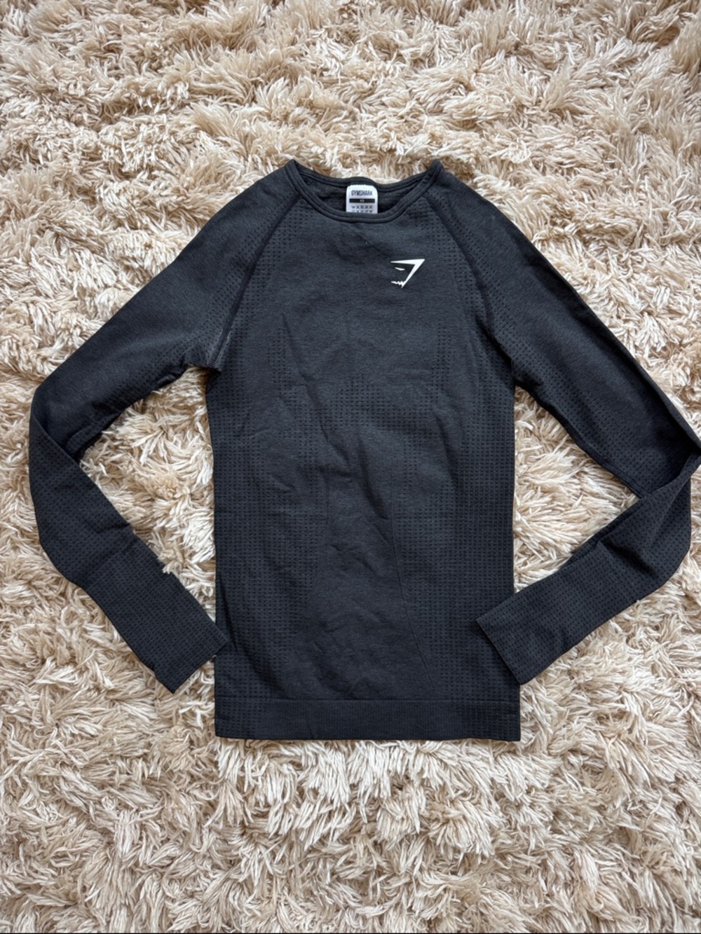 Gymshark Black Seamless Crewneck Long Sleeve Sweat XS